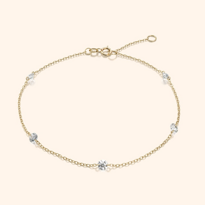 14K Solid Gold Diamond Invisible Minimalist Bracelet