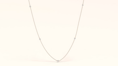 14k Solid Gold Dainty Tiny Diamond Necklace for Women