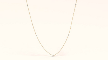 14k Solid Gold Dainty Tiny Diamond Necklace for Women