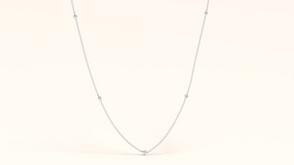 14k Solid Gold Dainty Tiny Diamond Necklace for Women