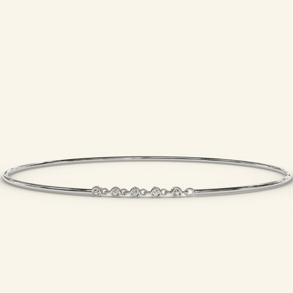 14k Solid Gold Diamond Minimalist Stackable Bracelet