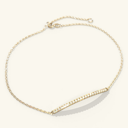 Diamond Bar 14k Solid Gold Line Bracelet