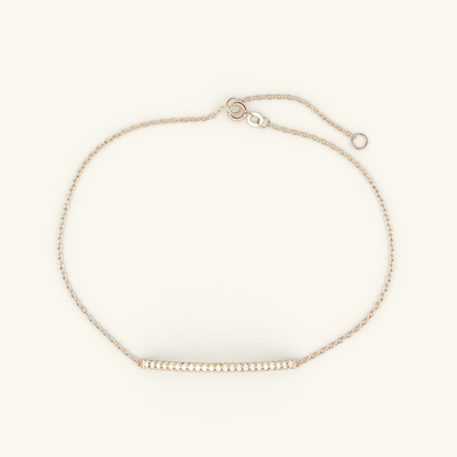 Diamond Bar 14k Solid Gold Line Bracelet