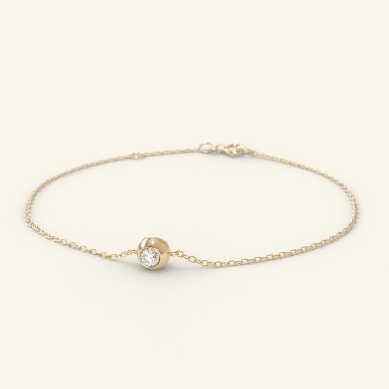 14k Gold Bezel Two-Sided Diamond Bracelet for Women