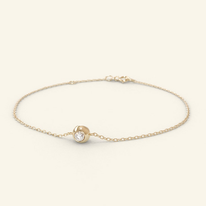 14k Gold Bezel Two-Sided Diamond Bracelet for Women