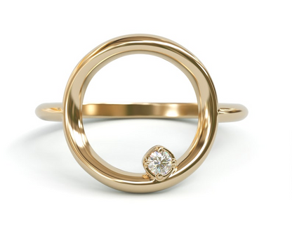 Diamond Circle Conflict Free Dainty Wedding Ring