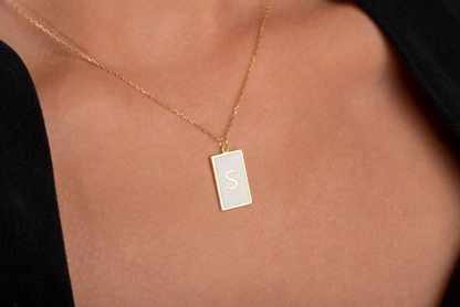 14k Solid Gold Initial Personalized Letter Necklace