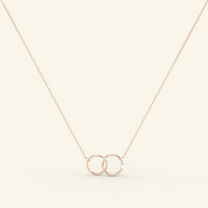 Interlocking Dainty Diamond Personalized Circle Necklace