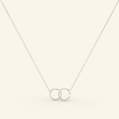 Interlocking Dainty Diamond Personalized Circle Necklace