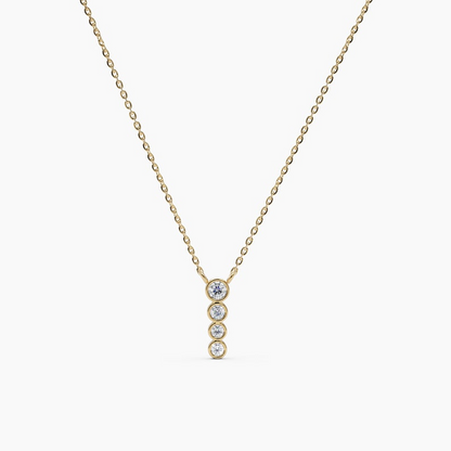 14k Diamond Solid Gold Minimalist Dainty Necklace