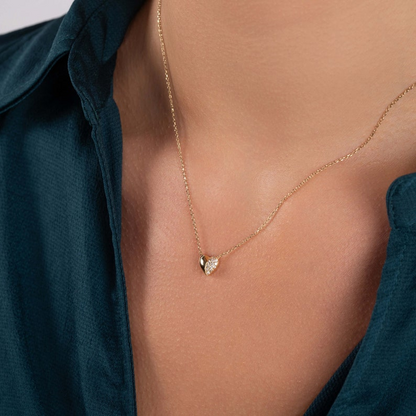 Pave Heart Delicate Small Layered Everyday Necklace