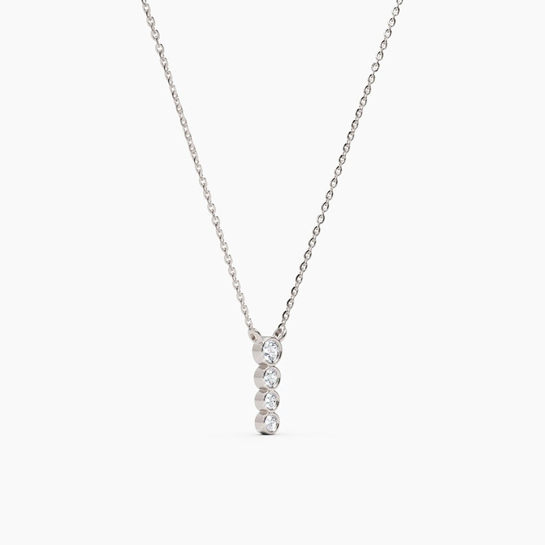 14k Diamond Solid Gold Minimalist Dainty Necklace