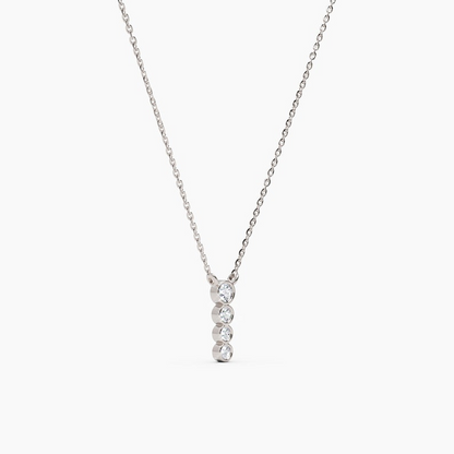 14k Diamond Solid Gold Minimalist Dainty Necklace