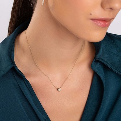 Pave Heart Delicate Small Layered Everyday Necklace