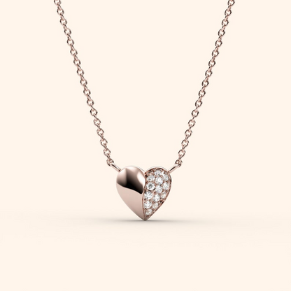 Pave Heart Delicate Small Layered Everyday Necklace