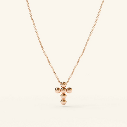 14k Solid Gold Dainty Cross Pendant Necklace