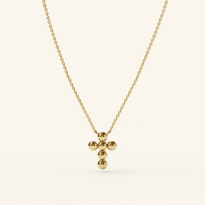 14k Solid Gold Dainty Cross Pendant Necklace