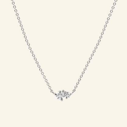 Solitaire Two-Diamond 14K Gold Chain Solitaire Necklace