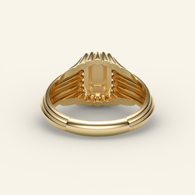 14K Solid Gold Custom Personalized Signet Ring