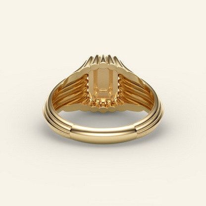 14K Solid Gold Custom Personalized Signet Ring