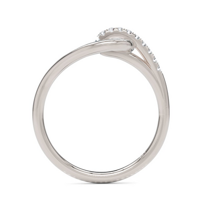 14k White Solid Gold Diamond Minimalist Ring