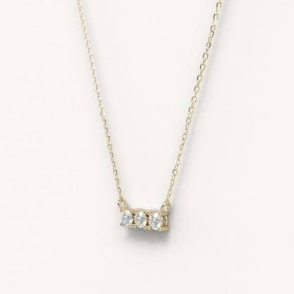 Classic Trio 14k Gold Diamond Necklace 0.18 Ctw