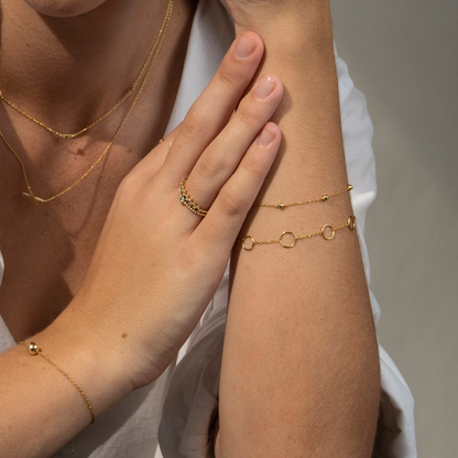 Dainty 14k Solid Gold Chain Minimalist Bracelet