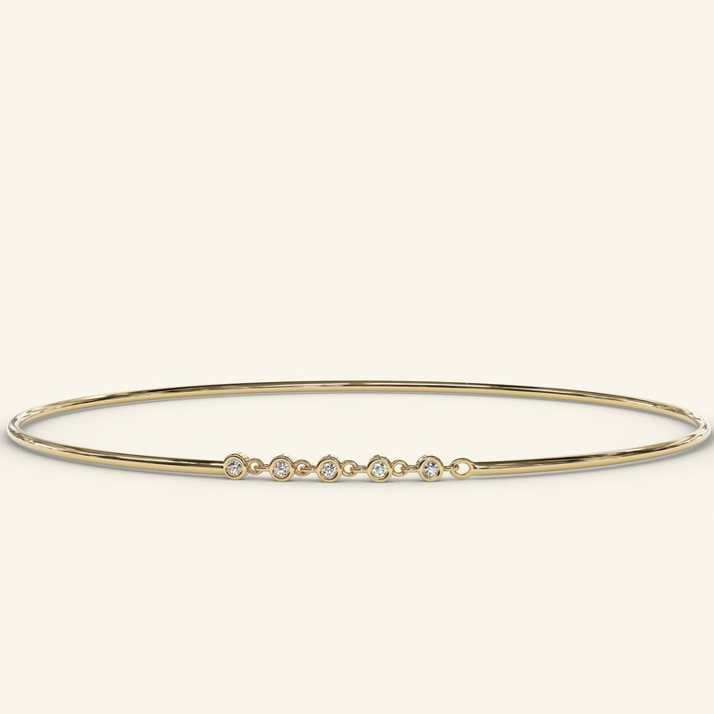 14k Gold Diamond Minimalist Tarnish Free Bracelet