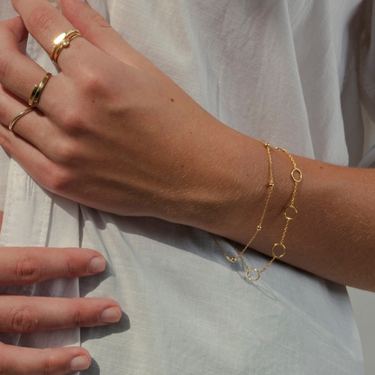 Dainty 14k Solid Gold Chain Minimalist Bracelet