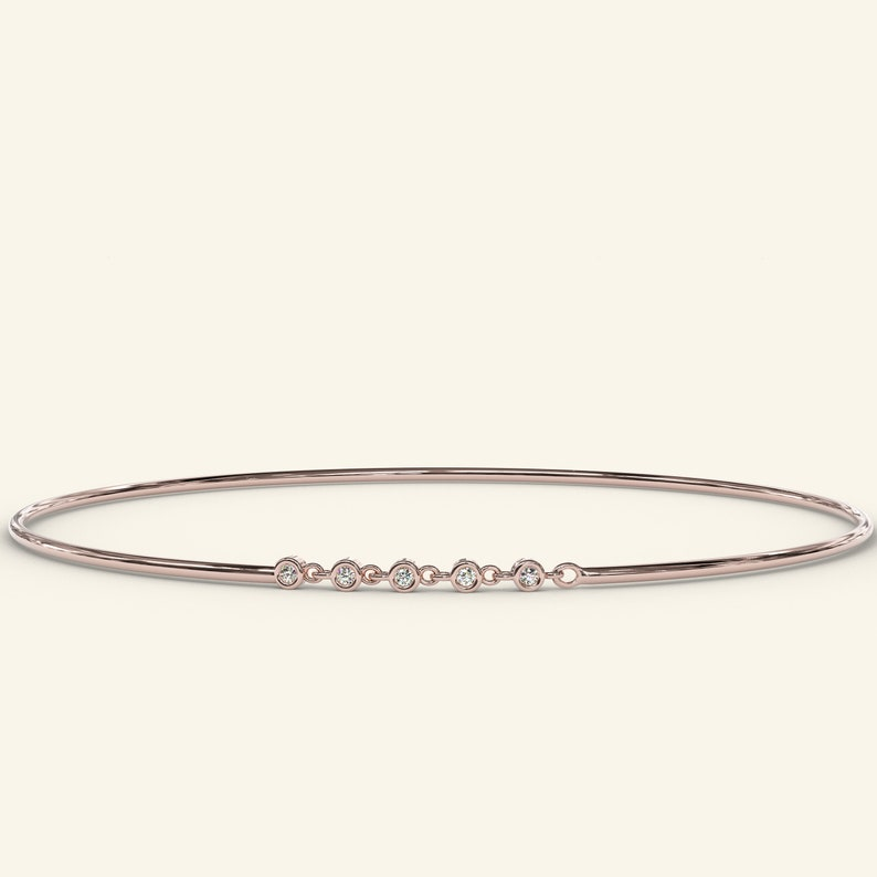 14k Gold Diamond Minimalist Tarnish Free Bracelet