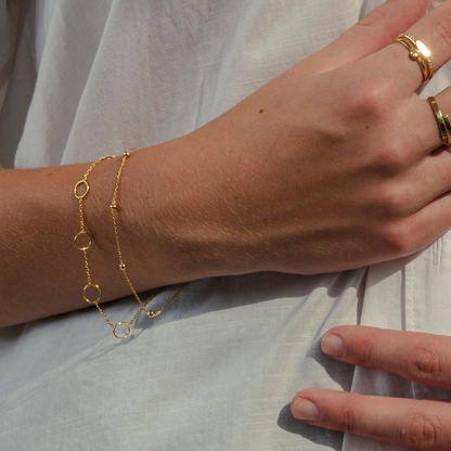 Dainty 14k Solid Gold Chain Minimalist Bracelet