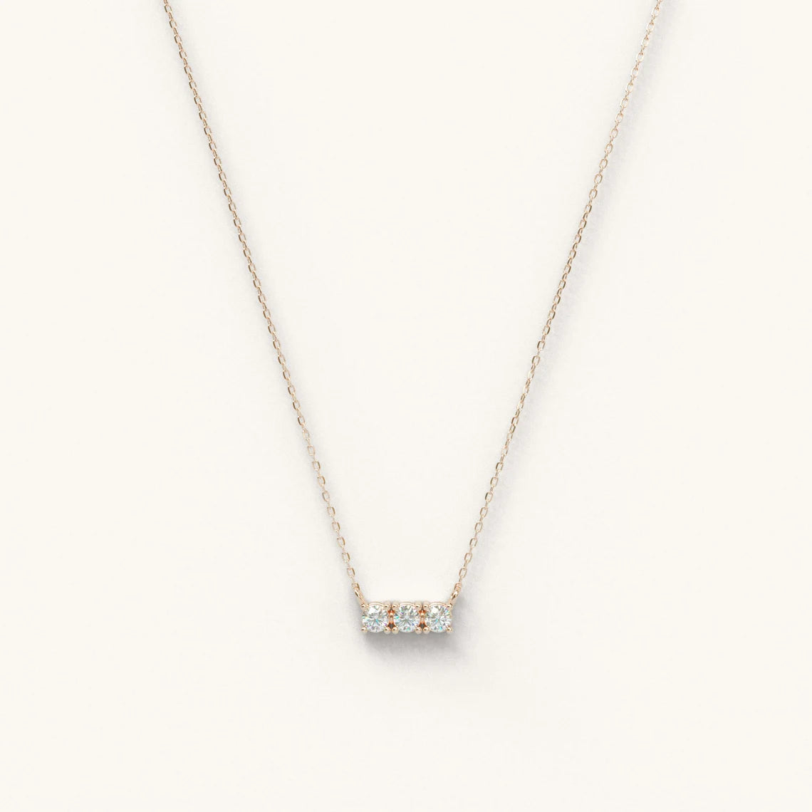 14K Gold Trio Diamond Necklace 0.18 Ctw