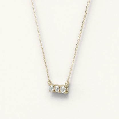 14K Gold Trio Diamond Necklace 0.18 Ctw