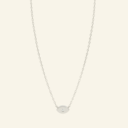 14k Gold Diamond Protection Pendant Necklace