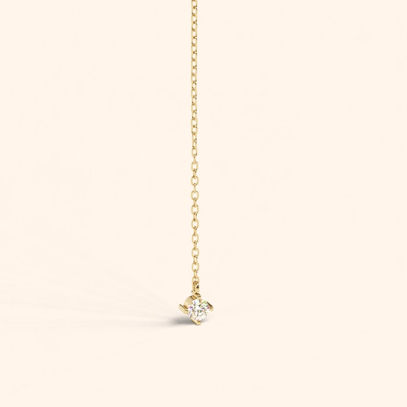 14k Gold Diamond Layering Lariat Long Necklace