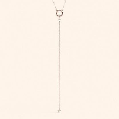 14k Gold Diamond Layering Lariat Long Necklace