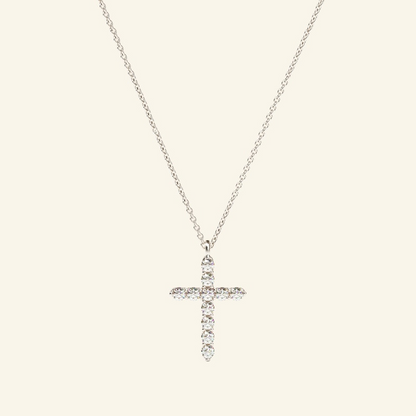 Dainty Diamond 14k Gold Cross Necklace