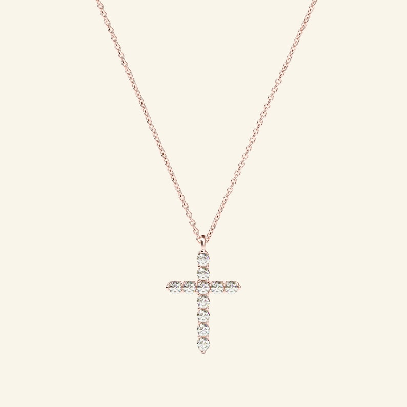 Dainty Diamond 14k Gold Cross Necklace