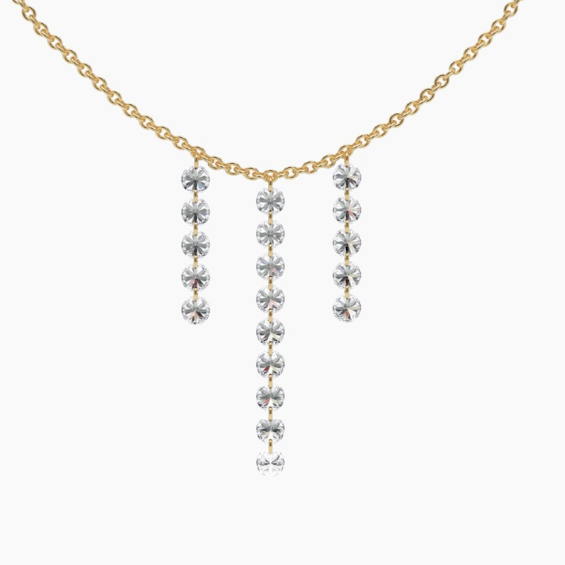 14K Unique Diamond Solid Gold 360 Necklace