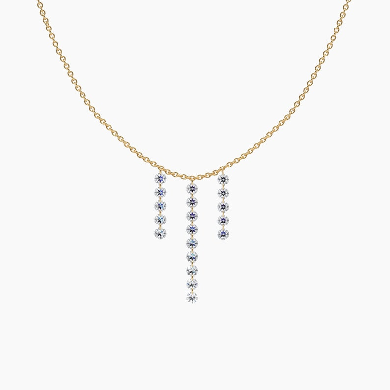 14K Unique Diamond Solid Gold 360 Necklace