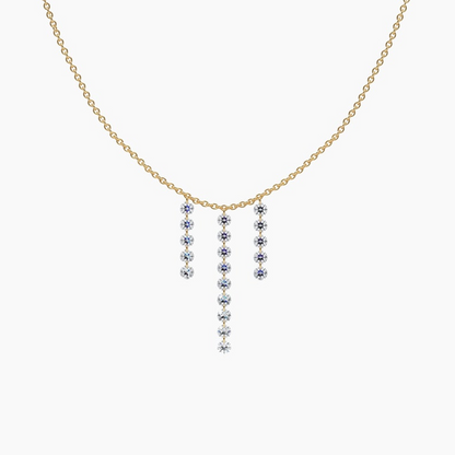 14K Unique Diamond Solid Gold 360 Necklace