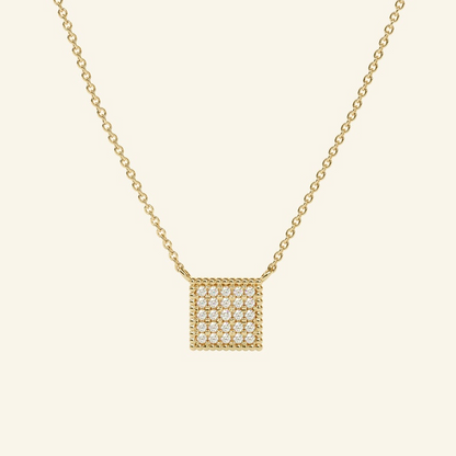 0.12 Ct 14K Gold Pave Diamond Necklace