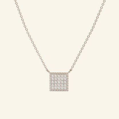 0.12 Ct 14K Gold Pave Diamond Necklace