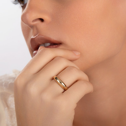 14k Gold Dome Statement Chunky Classic Dome Ring