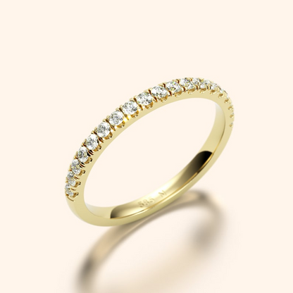 14K Gold Diamond Thin Band Minimalist Dainty Ring