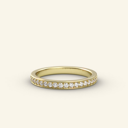 14k Solid Gold Genuine Full Diamond Eternity Ring