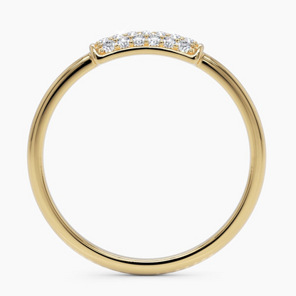 14k Solid Sparkle Women Minimalist Gold Ring