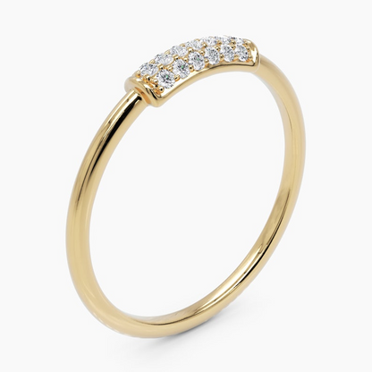 14k Solid Sparkle Women Minimalist Gold Ring