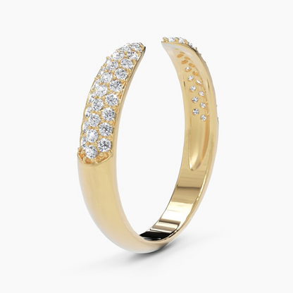 14k Claw Solid Gold Stackable Thin Spike Diamond Ring