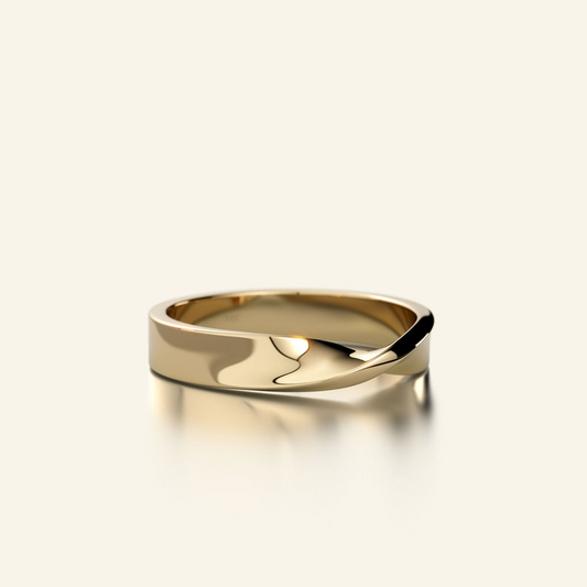 Mobius 14k Solid Gold Twisted Wedding Ring